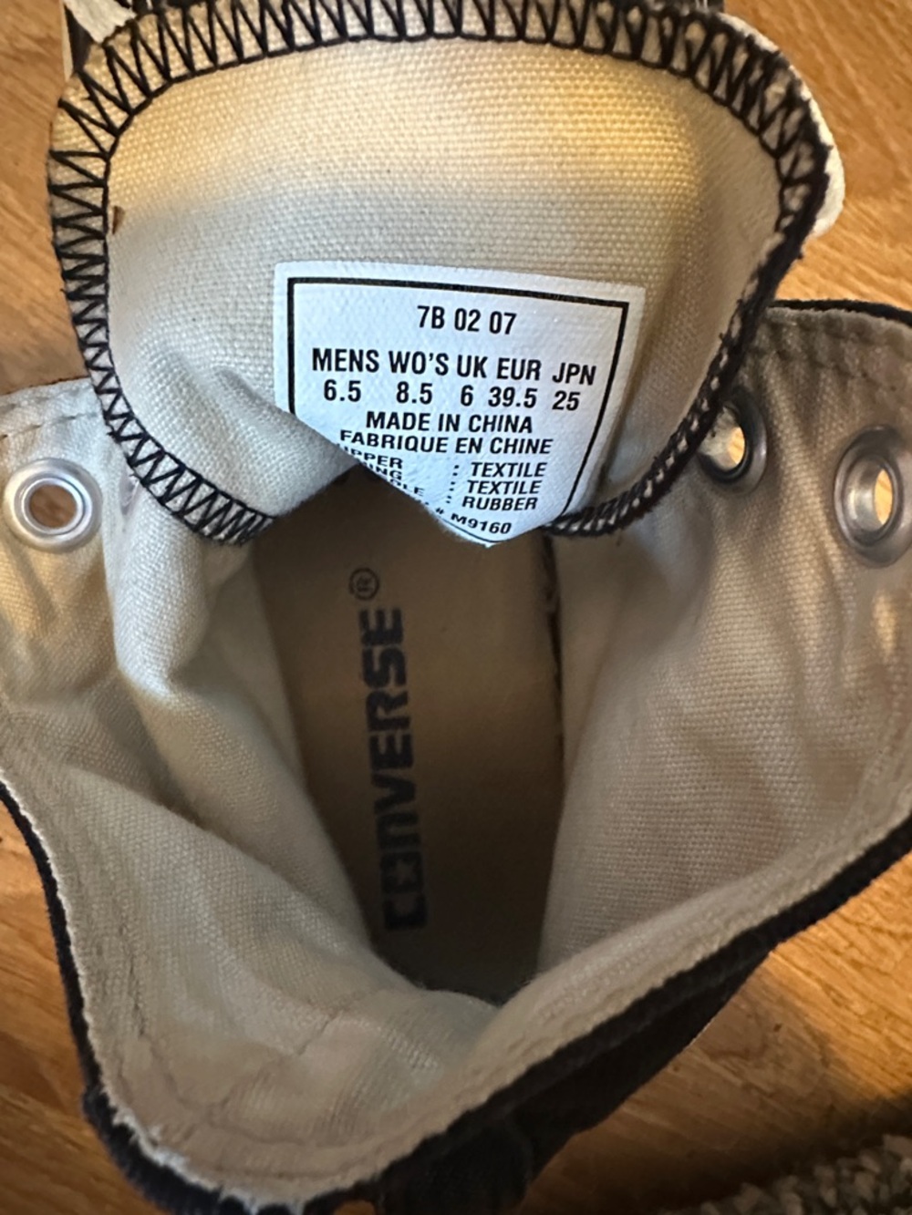 Converse Black High Top Canvas Sneakers with White Trim - Picture 2 of 16